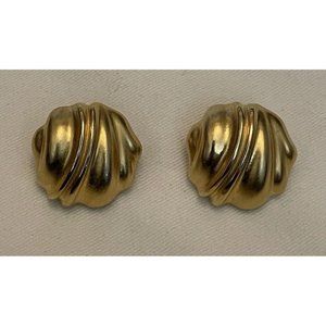 VINTAGE IRWIN PEARL PEP Earrings TWIST Swirl SIGNED Button Posts 1 1/8”